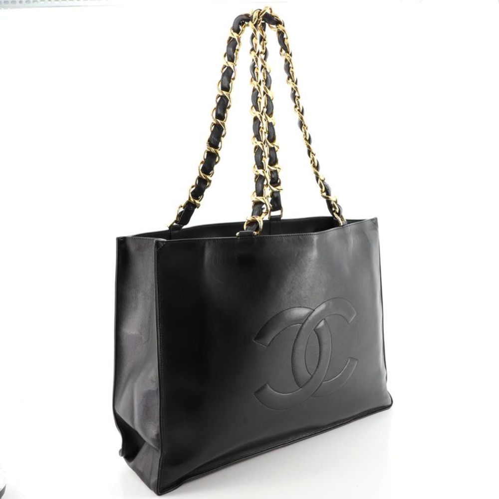 Chanel Vintage CC Chain Tote Lambskin XL Black - Picture 2 of 8